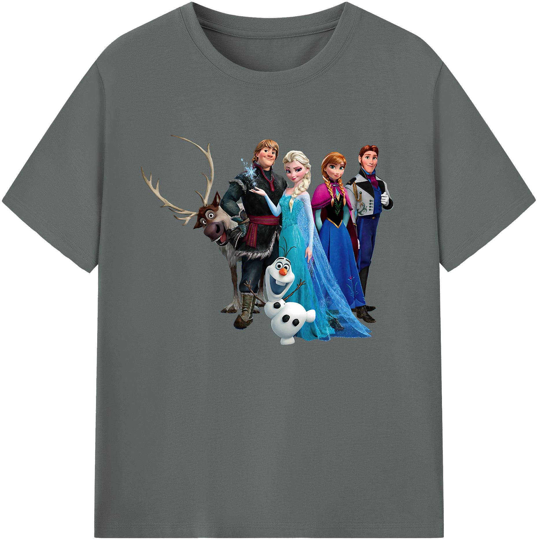 （画像用） アナと雪の女王 アンナ エルサ Frozen Anna Elsa 綿100％ メンズ半袖Tシャツ｜肌触りやわらか＆通気性